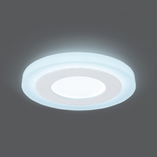 Gauss Backlight BL115 Светильник круг 3+3W 350lm 4000K 180-265V IP20 монт Ø85 105*31мм 3 реж  LED