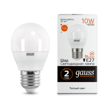 Gauss Elementary 53210 Лампа Шар 10W 710lm 3000K Е27 LED