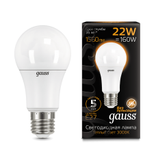 Gauss 102502122 Лампа Gauss A70 22W 1900lm 3000K E27 LED