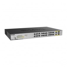 D-Link DL-DGS-1026MP/B1A коммутатор с 24 POE портами 10/100/1000Base-T, 2 комбо-портами