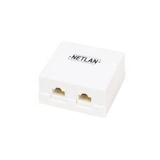 NETLAN EC-UWO-2-UD2-WT-10 Настенная розетка, 2 порта, Кат.5e (Класс D)